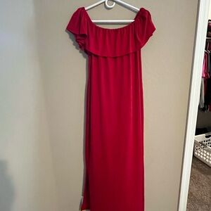 Seven7 Vibrant Red One Shoulder Dress